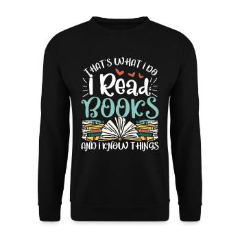 Les amoureux des livres lisent des livres - Sweat-shirt Unisexe - noir - Devant - Alina (178cm) & Michal (187cm)