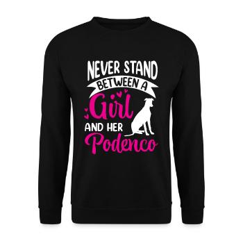 Fille et son lévrier espagnol Podenco - Sweat-shirt Unisexe - noir - Devant - Alina (178cm) & Michal (187cm)