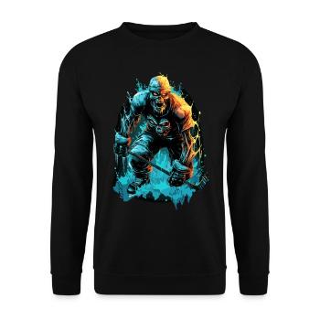 Joueur De Hockey Sur Glace Hockey Zombie Monstre - Sweat-shirt Unisexe - noir - Devant - Alina (178cm) & Michal (187cm)