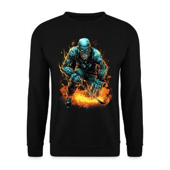 Joueur De Hockey Sur Glace Hockey Zombie Monstre - Sweat-shirt Unisexe - noir - Devant - Alina (178cm) & Michal (187cm)