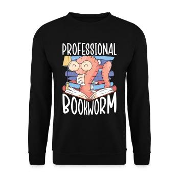 Professionnel rat de bibliothèque lecture livres amoureux des livres - Sweat-shirt Unisexe - noir - Devant - Alina (178cm) & Michal (187cm)