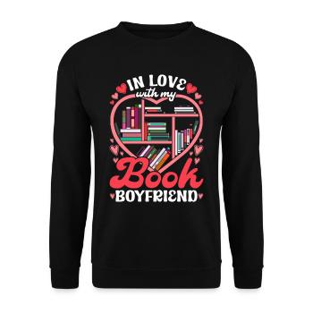 Reading Book Lover In Love With My Book Boyfriend - Unisex Sweatshirt - black - Front - Alina (178cm) & Michal (187cm)