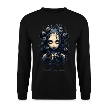 Gothic Girl Saying Normal is an Illusion - Unisex Sweatshirt - black - Front - Alina (178cm) & Michal (187cm)