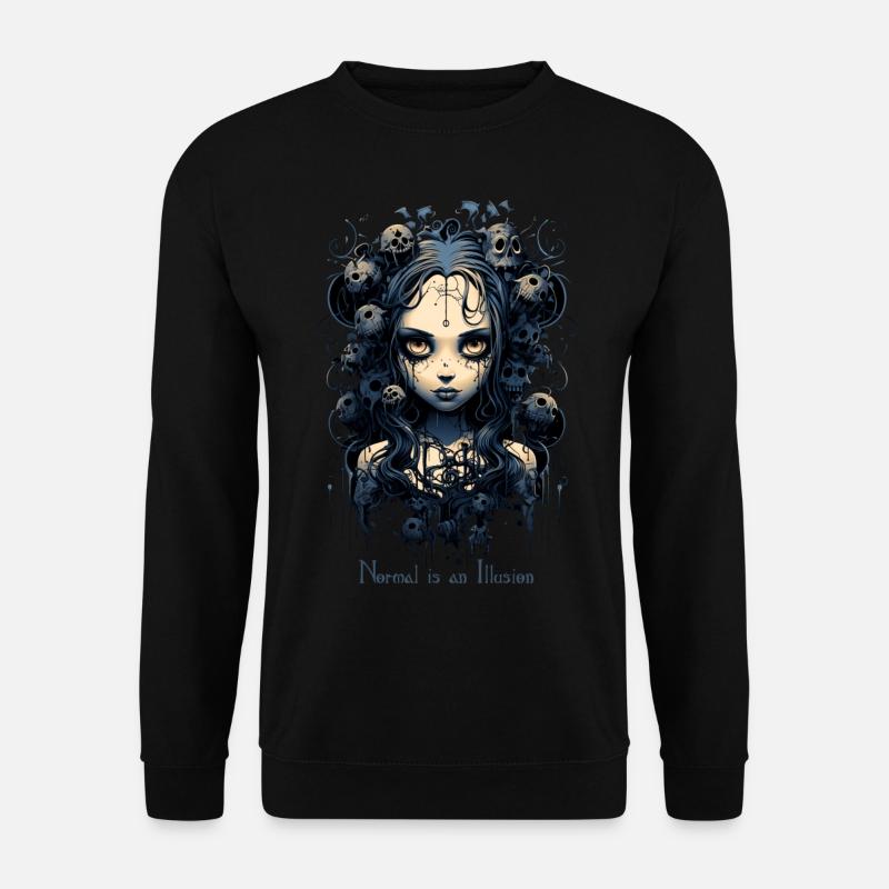 Fille gothique disant que la normalité est une illusion - Sweat-shirt Unisexe - noir