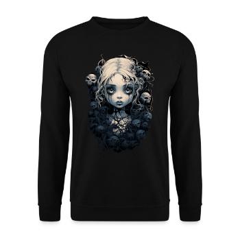 Gothic Girl Halloween Fantasy Dark - Unisex Sweatshirt - black - Front - Alina (178cm) & Michal (187cm)