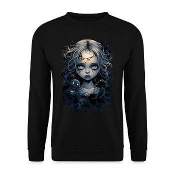 Gothic Girl Halloween Fantasy Dark - Unisex Sweatshirt - black - Front - Alina (178cm) & Michal (187cm)