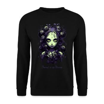 Gothic Girl Saying Normal is an Illusion - Unisex Sweatshirt - black - Front - Alina (178cm) & Michal (187cm)