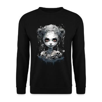Gothic Girl Halloween Fantasy Dark - Unisex Sweatshirt - black - Front - Alina (178cm) & Michal (187cm)