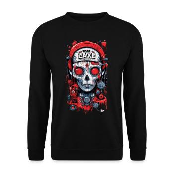 Skull Biomechanics Abstract Art - Unisex Sweatshirt - black - Front - Alina (178cm) & Michal (187cm)