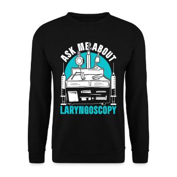 Anesthesiology Ask Me About Laryngoscopy - Unisex Sweatshirt - black - Front - Alina (178cm) & Michal (187cm)