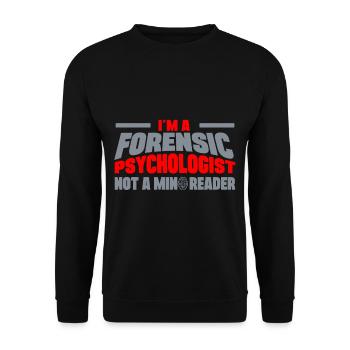 Le psychologue médico-légal n’est pas un lecteur d’ médico-légal - Sweat-shirt Unisexe - noir - Devant - Alina (178cm) & Michal (187cm)