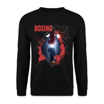 Boxing Boxing Boxing Boxing Gloves Boxing Match Boxing Ring - Unisex Sweatshirt - black - Front - Alina (178cm) & Michal (187cm)