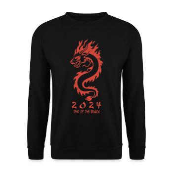Idée cadeau du réveillon du Nouvel An 2024 de l’année du Dragon - Sweat-shirt Unisexe - noir - Devant - Alina (178cm) & Michal (187cm)