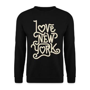 I Love New York City Big Apple USA Amerika - Unisex Pullover - Schwarz - Vorne - Alina (178cm) & Michal (187cm)