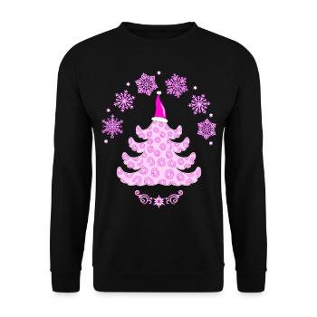Rose Rose Léopard Imprimé Sapin - Sweat-shirt Unisexe - noir - Devant - Alina (178cm) & Michal (187cm)