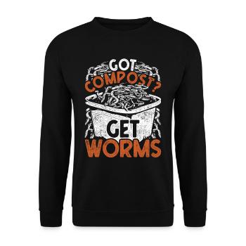 Vermiculture éleveur de vers Vous avez du compost ? Obtenir des vers - Sweat-shirt Unisexe - noir - Devant - Alina (178cm) & Michal (187cm)