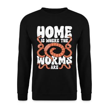 Élevage de vers Éleveurs de vers Vermiculture - Sweat-shirt Unisexe - noir - Devant - Alina (178cm) & Michal (187cm)