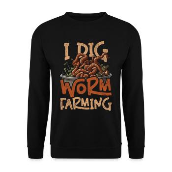 Élevage de vers Éleveurs de vers Vermiculture - Sweat-shirt Unisexe - noir - Devant - Alina (178cm) & Michal (187cm)