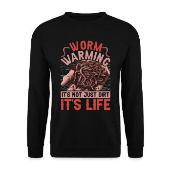 L’élevage de vers de terre Wurmzucht : ce n’est pas de la terre, c’est la vie - Sweat-shirt Unisexe - noir - Devant - Alina (178cm) & Michal (187cm)
