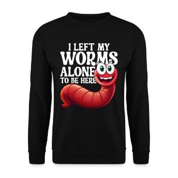 Élevage de vers Éleveurs de vers Vermiculture - Sweat-shirt Unisexe - noir - Devant - Alina (178cm) & Michal (187cm)