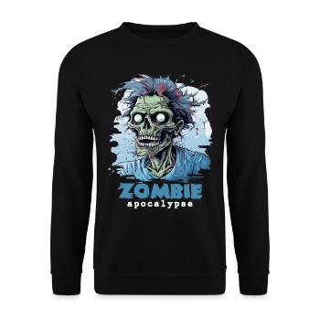 Zombie Apocalypse Zombies Morts-vivants Halloween - Sweat-shirt Unisexe - noir - Devant - Alina (178cm) & Michal (187cm)