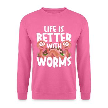 Élevage de vers Éleveurs de vers Vermiculture - Sweat-shirt Unisexe - rose - Devant
