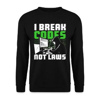 Ethical Hacker I Break Codes Not Laws - Unisex Sweatshirt - black - Front - Alina (178cm) & Michal (187cm)