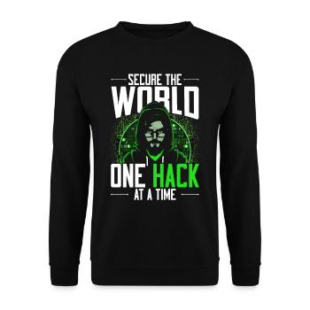 Hacker éthique Sécurisez le monde, un piratage à la fois - Sweat-shirt Unisexe - noir - Devant - Alina (178cm) & Michal (187cm)