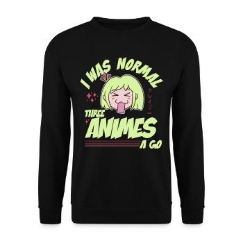 Cute Japanese Manga Women Girls Gift Otaku Kawaii - Unisex Pullover - Schwarz - Vorne - Alina (178cm) & Michal (187cm)