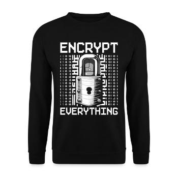 Ethical Hacker Ethischer Hacker Encrypt Everything - Unisex Sweatshirt - black - Front - Alina (178cm) & Michal (187cm)