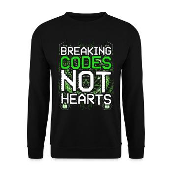 Ethical Hacker Breaking Codes Not Hearts - Unisex Sweatshirt - black - Front - Alina (178cm) & Michal (187cm)
