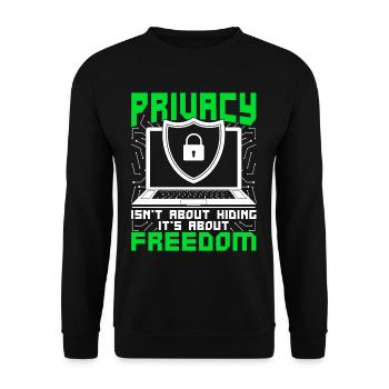 Ethical Hacker Privacy Freedom - Unisex Sweatshirt - black - Front - Alina (178cm) & Michal (187cm)