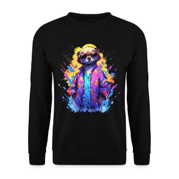 Cool Meerkat Sarfari Africa Lover - Unisex Sweatshirt - black - Front - Alina (178cm) & Michal (187cm)
