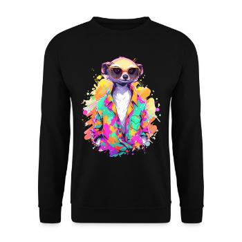 Cool Meerkat Sarfari Africa Lover - Unisex Sweatshirt - black - Front - Alina (178cm) & Michal (187cm)