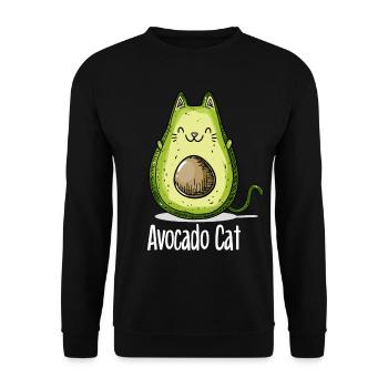 Avocat chat chats cadeau végétarien - Sweat-shirt Unisexe - noir - Devant - Alina (178cm) & Michal (187cm)