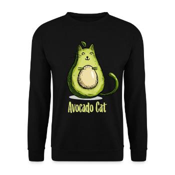 Avocat chat chats cadeau végétarien - Sweat-shirt Unisexe - noir - Devant - Alina (178cm) & Michal (187cm)