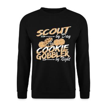 Scout by Day Cookie gobbler by Night - Unisex Sweatshirt - black - Front - Alina (178cm) & Michal (187cm)