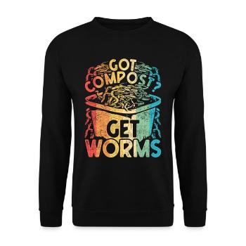 Vermiculture éleveur de vers Vous avez du compost ? Obtenir des vers - Sweat-shirt Unisexe - noir - Devant - Alina (178cm) & Michal (187cm)