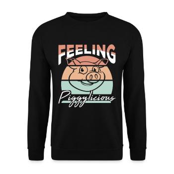 Se sentir cochon drôle fermier - Sweat-shirt Unisexe - noir - Devant - Alina (178cm) & Michal (187cm)