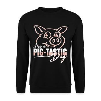C’est un élevage de cochons de jour savoureux - Sweat-shirt Unisexe - noir - Devant - Alina (178cm) & Michal (187cm)