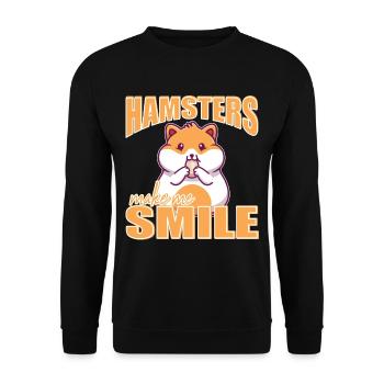 Hamsters make me smile Hamster Lovers Pet Owners - Unisex Sweatshirt - black - Front - Alina (178cm) & Michal (187cm)