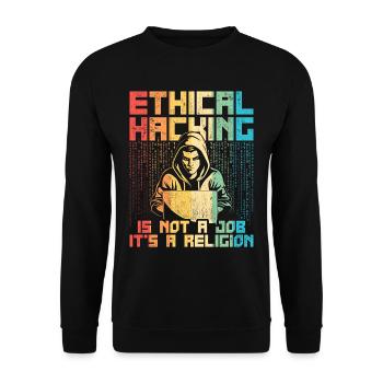 Le piratage éthique n’est pas un travail, c’est une religion - Sweat-shirt Unisexe - noir - Devant - Alina (178cm) & Michal (187cm)
