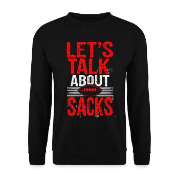 Parlons de Sacks Dicton de football drôle - Sweat-shirt Unisexe - noir - Devant - Alina (178cm) & Michal (187cm)