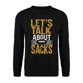 Parlons de Sacks Dicton de football drôle - Sweat-shirt Unisexe - noir - Devant - Alina (178cm) & Michal (187cm)