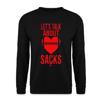 Parlons de Sacks Dicton de football drôle - Sweat-shirt Unisexe - noir - Devant - Alina (178cm) & Michal (187cm)