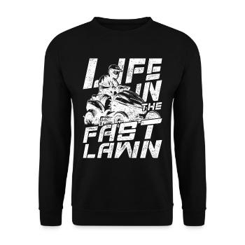 La vie de tondeuse à gazon de course dans la pelouse rapide - Sweat-shirt Unisexe - noir - Devant - Alina (178cm) & Michal (187cm)