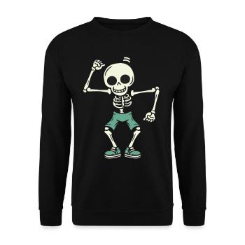 Crâne de squelette dansant - Sweat-shirt Unisexe - noir - Devant - Alina (178cm) & Michal (187cm)