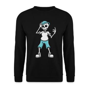 Cool Drôle Squelette - Sweat-shirt Unisexe - noir - Devant - Alina (178cm) & Michal (187cm)
