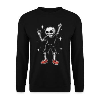 Cool Drôle Squelette - Sweat-shirt Unisexe - noir - Devant - Alina (178cm) & Michal (187cm)