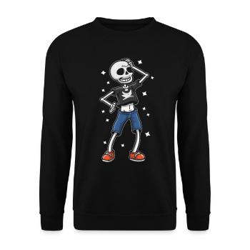 Cool Drôle Squelette - Sweat-shirt Unisexe - noir - Devant - Alina (178cm) & Michal (187cm)